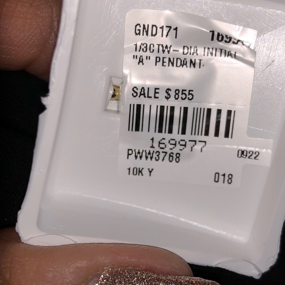 10k solid gold SI Certified Diamond A Initial pendant NOT plated, free appraisal - Picture 6 of 11